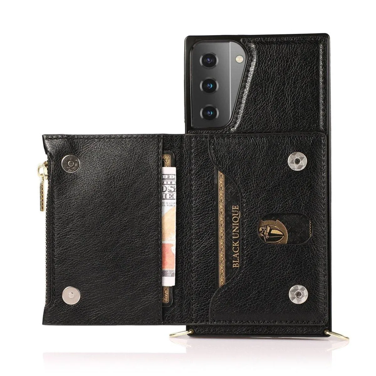 Puella Leather Galaxy Note Zipper Wallet Case with Card Holder