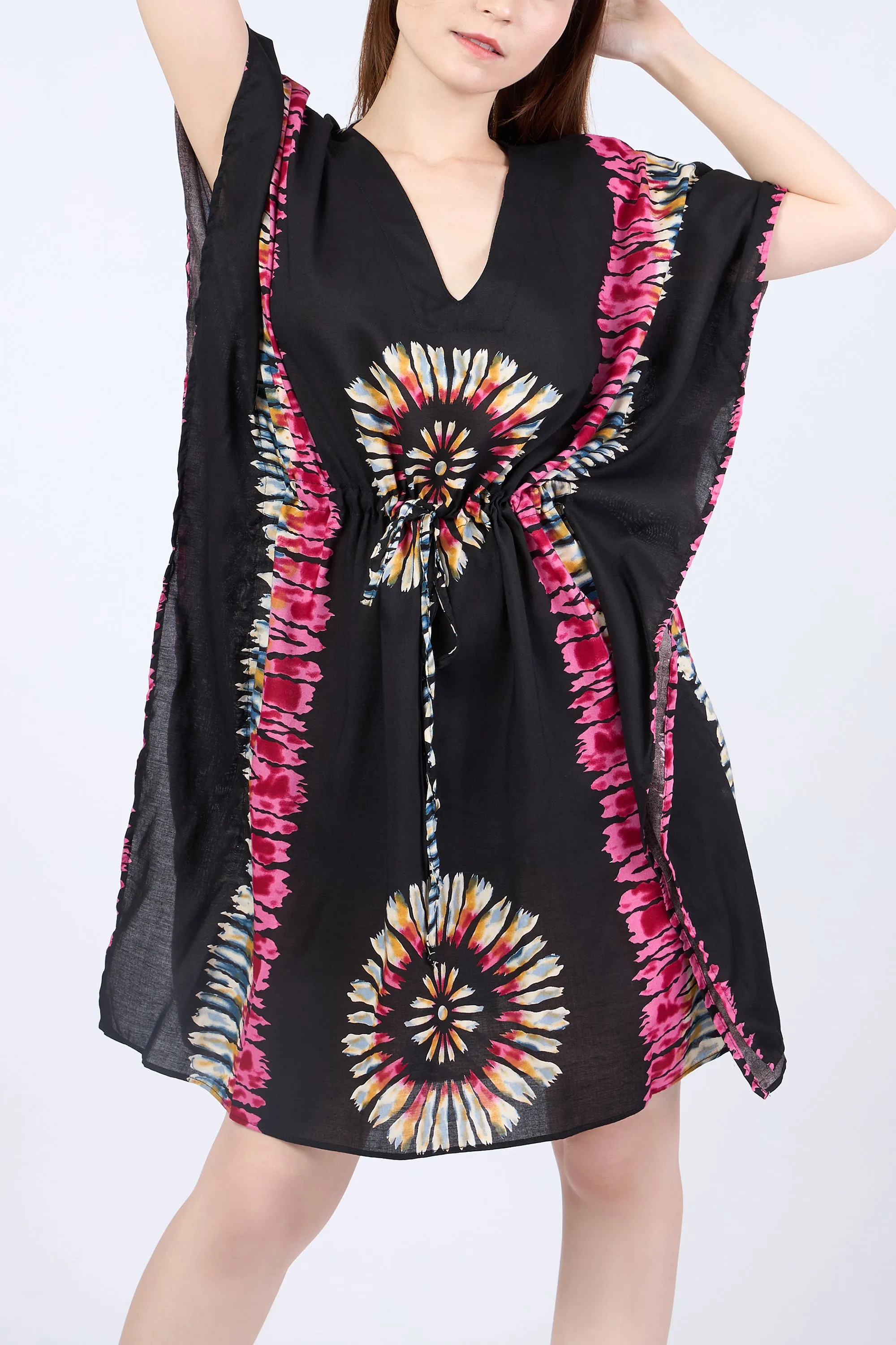 Rayon Boho Tops for Women One Size - Kimono - Black