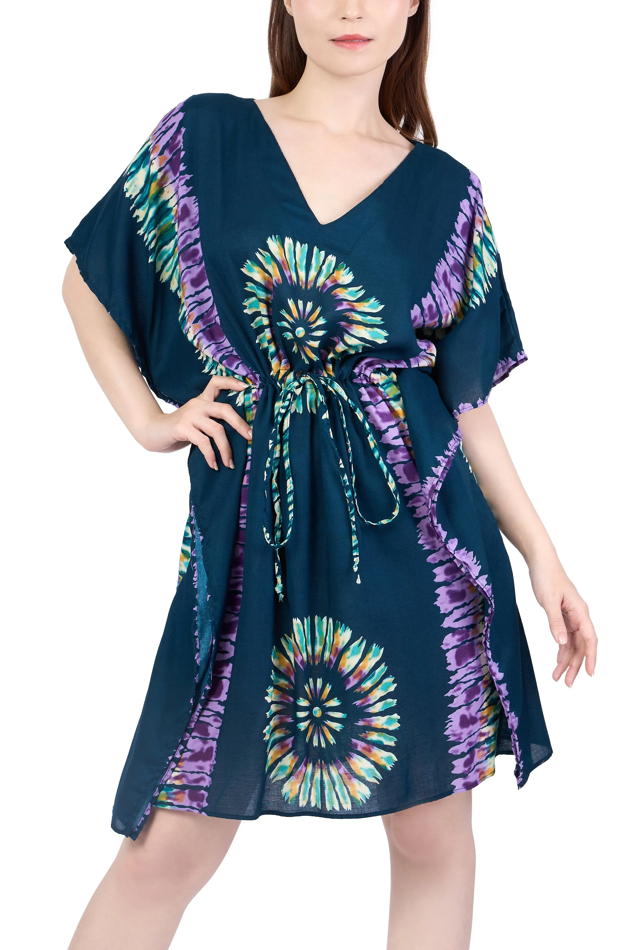 Rayon Boho Tops for Women One Size - Kimono - Teal