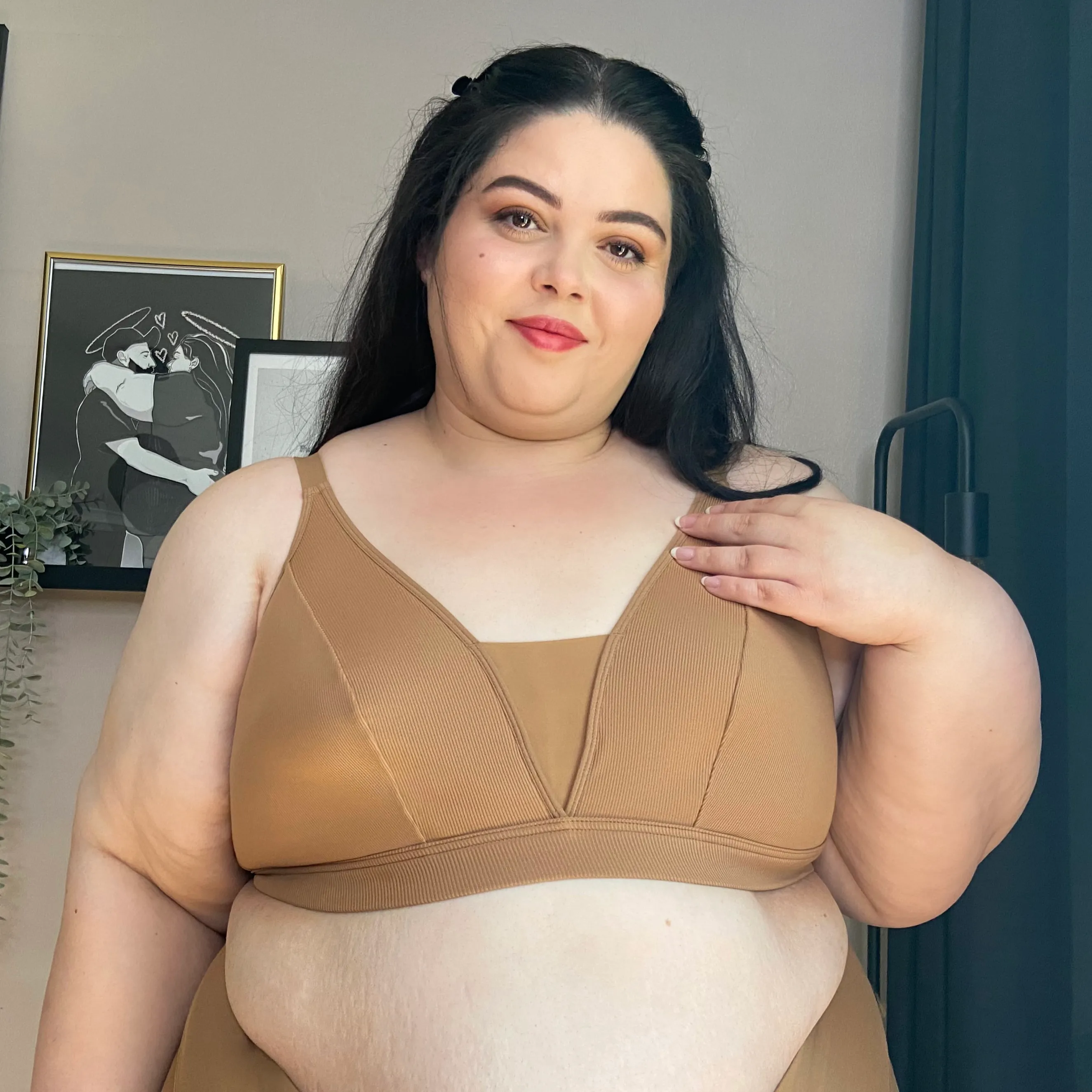 Ribbed Bra Regular Cup - Caramel