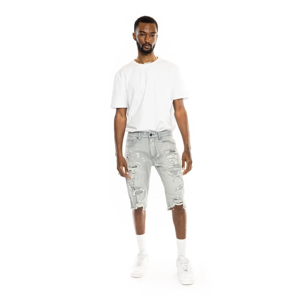 Ripoff Semi Basic Jean Shorts - Light Grey