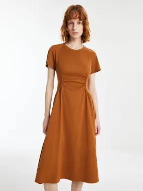 Ruched Waist Women Midi Dress