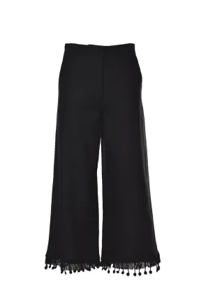 'S Max Mara Fringe Detail-Embellished Trim Trousers