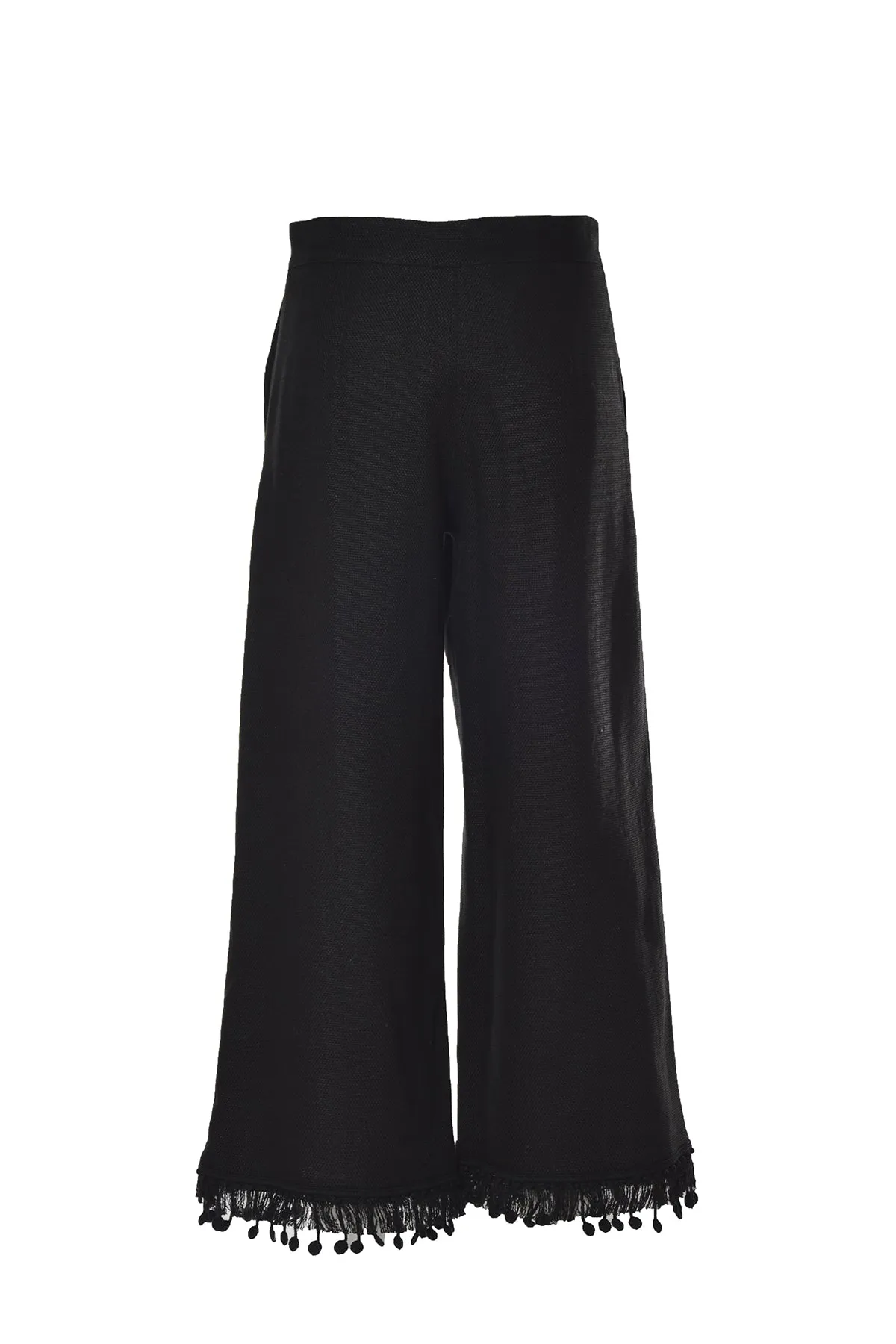 'S Max Mara Fringe Detail-Embellished Trim Trousers