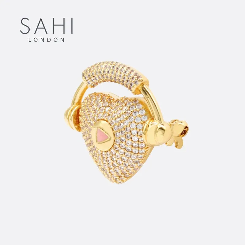 Sahi London Love Heart & Headphone Pendant Necklace