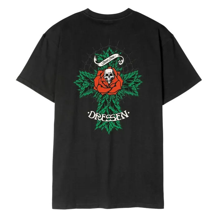 SANTA CRUZ Dressen Rose Cross 2 Tee - Black