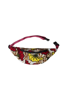 Seye Waistbag - Yellow and Red Rolls Royce African Ankara Wax Cotton Print - 11