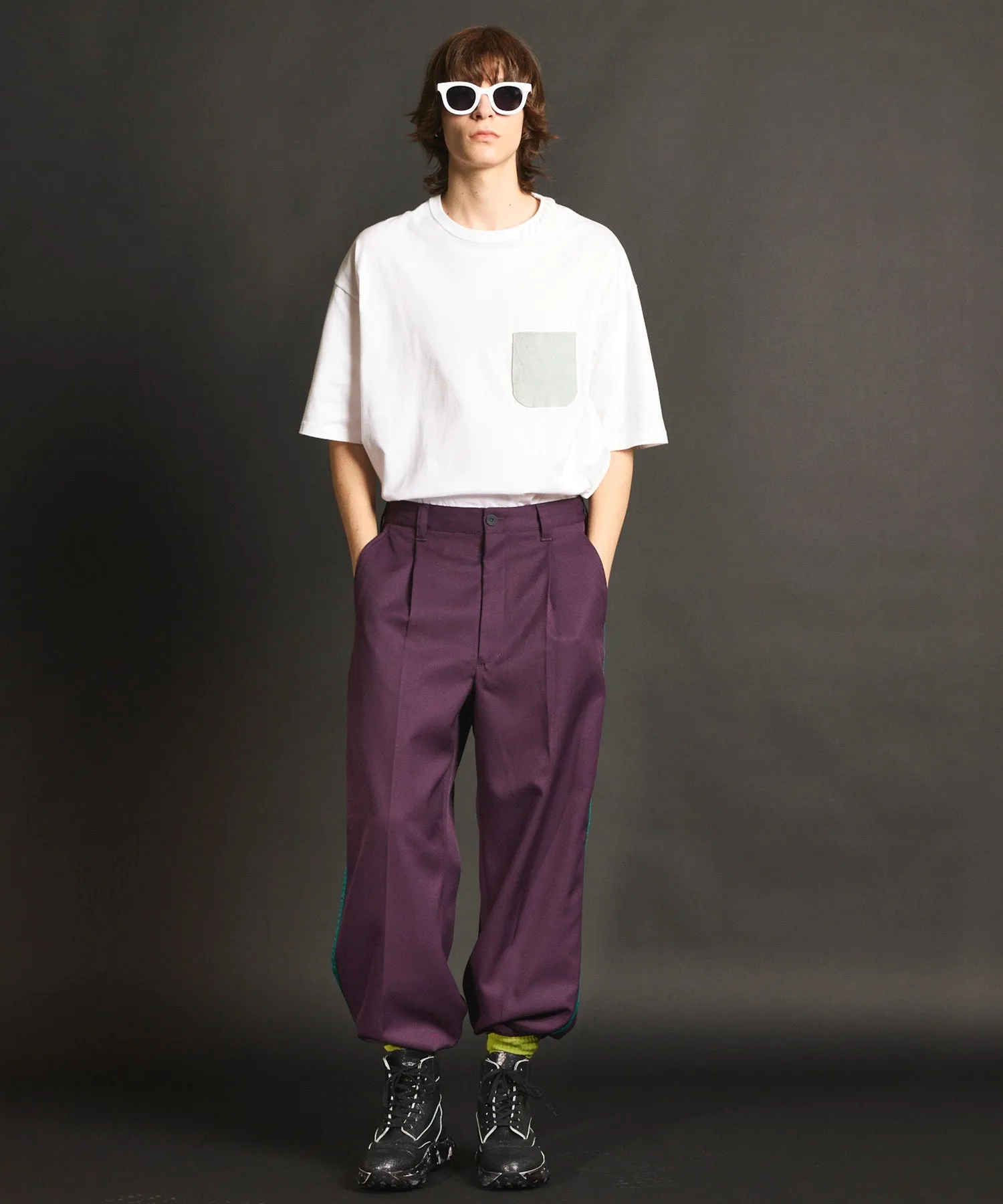 Side Line Twill Wide Pants