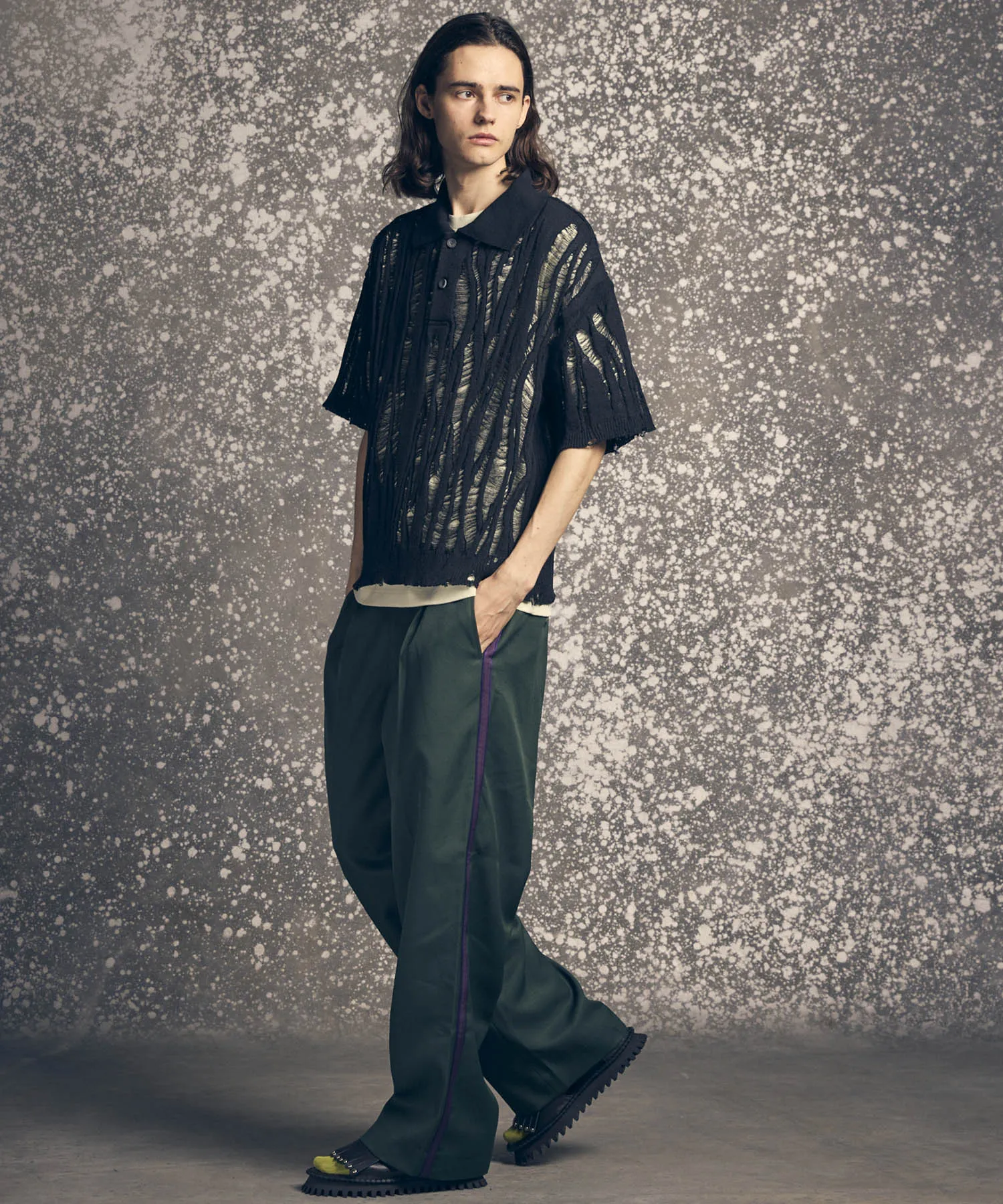 Side Line Twill Wide Pants