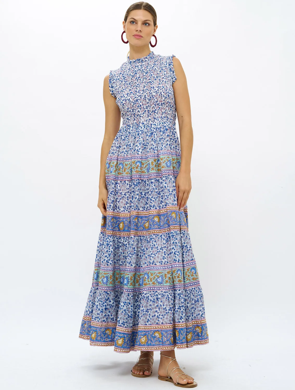 Sleeveless Smocked Maxi Dress - Portland Blue