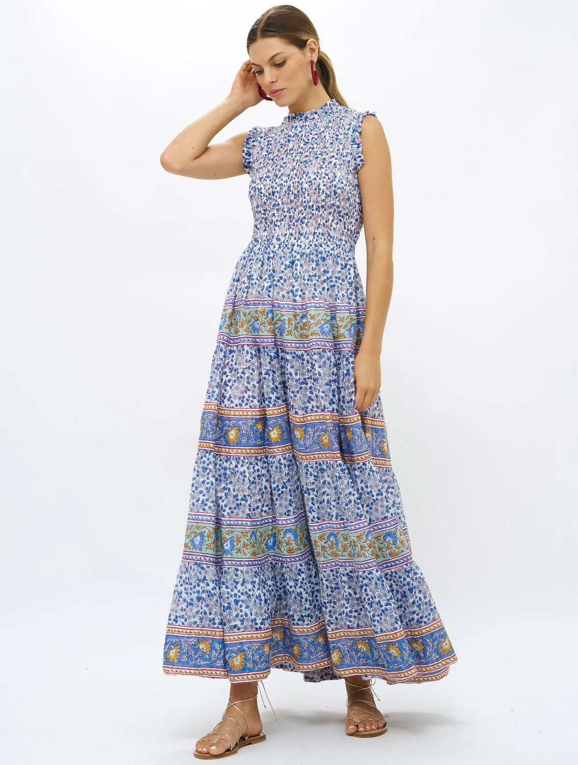 Sleeveless Smocked Maxi Dress - Portland Blue