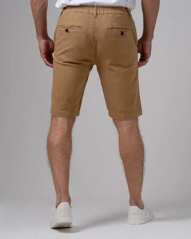 SLIM-FIT CHINO SHORT - CAMEL