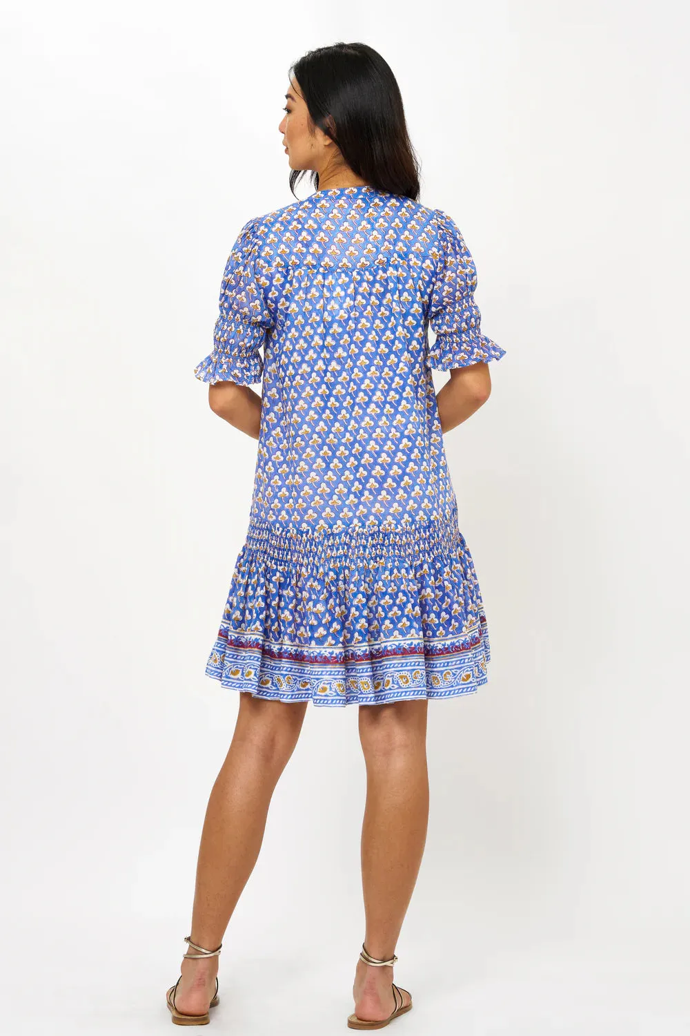 Smocked Drop Mini Dress - Clover Blue