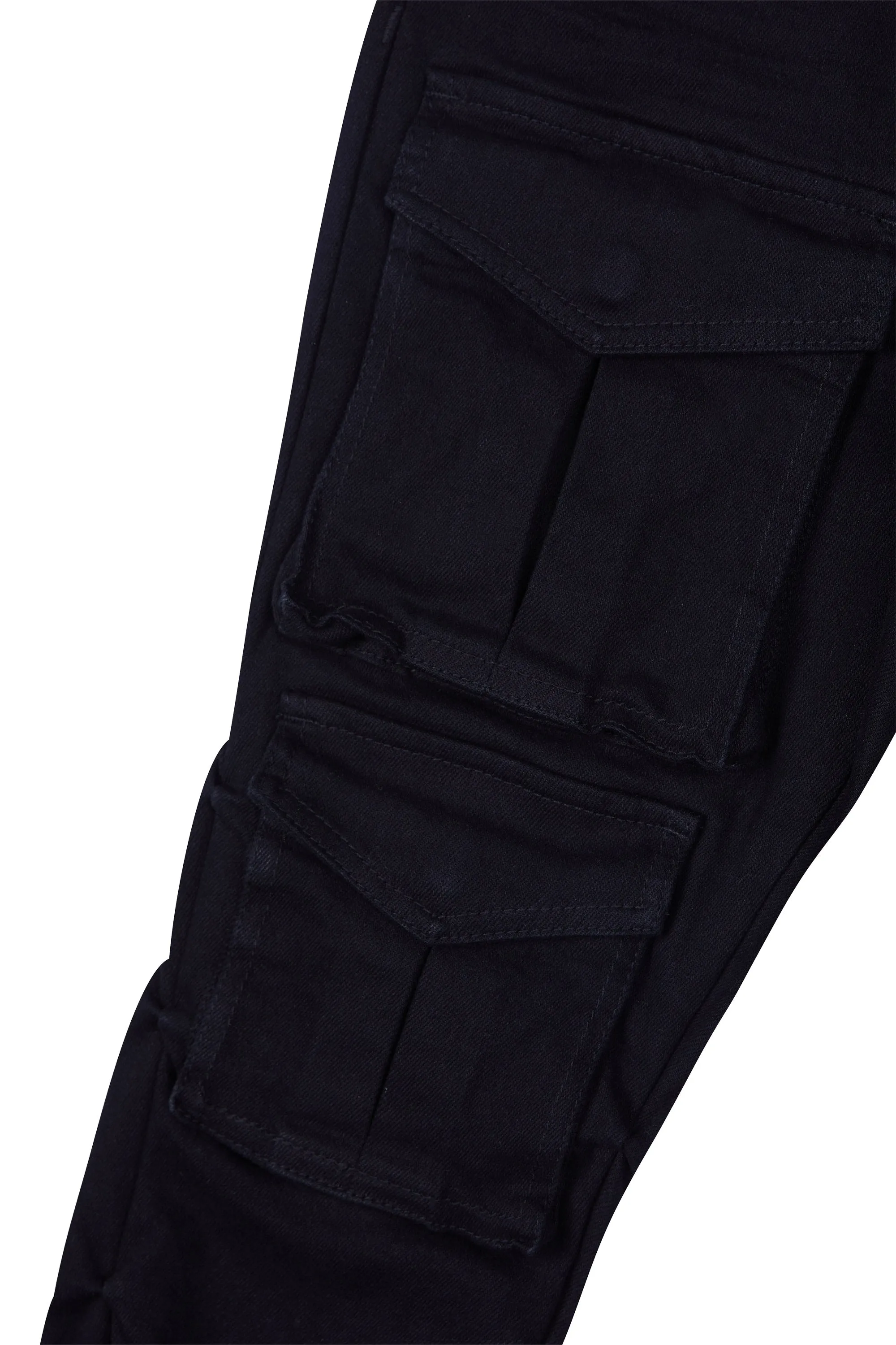 Smoke Rise - Stacked Utility Twill Pants - Black