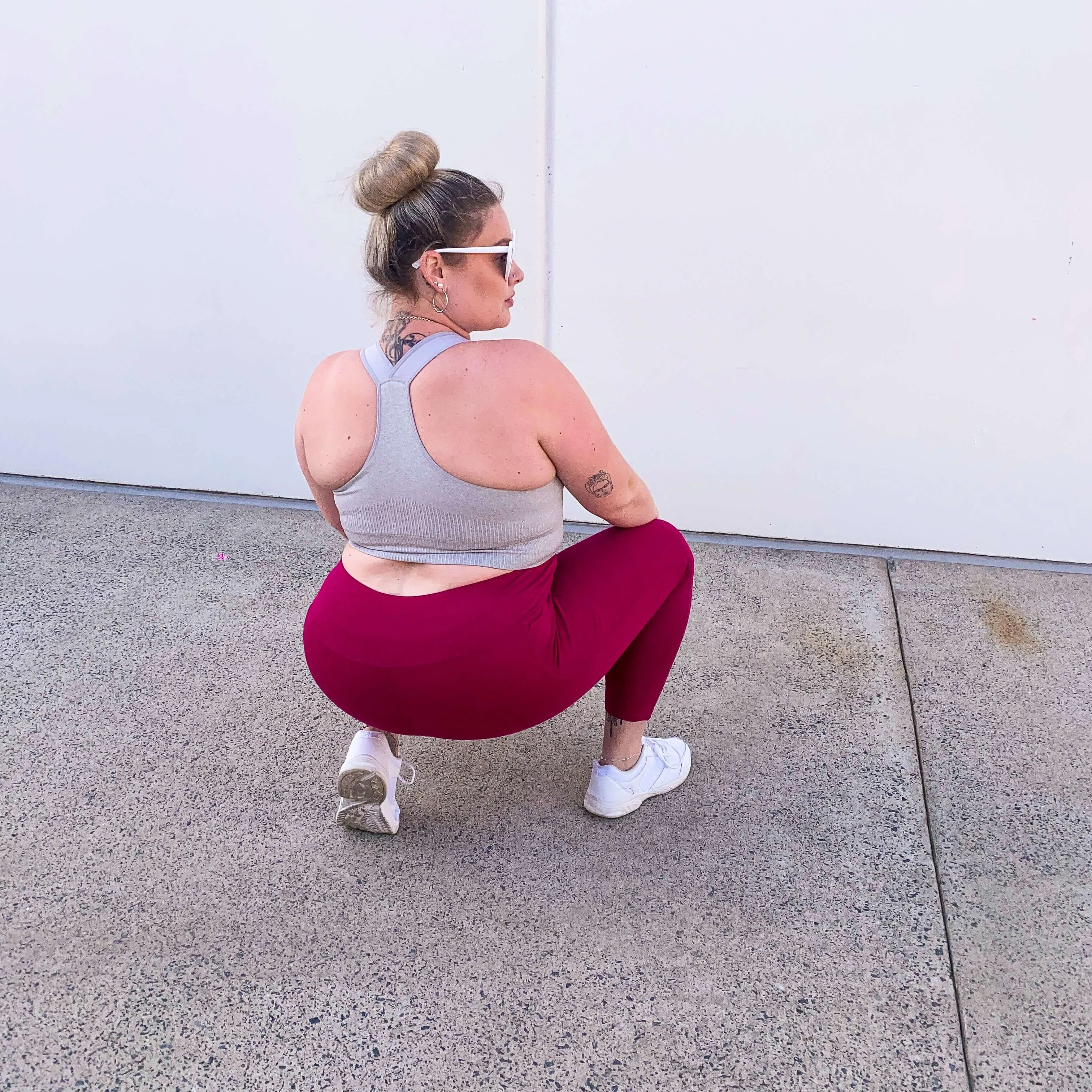 Squat Proof Long Leggings - Raspberry Pie