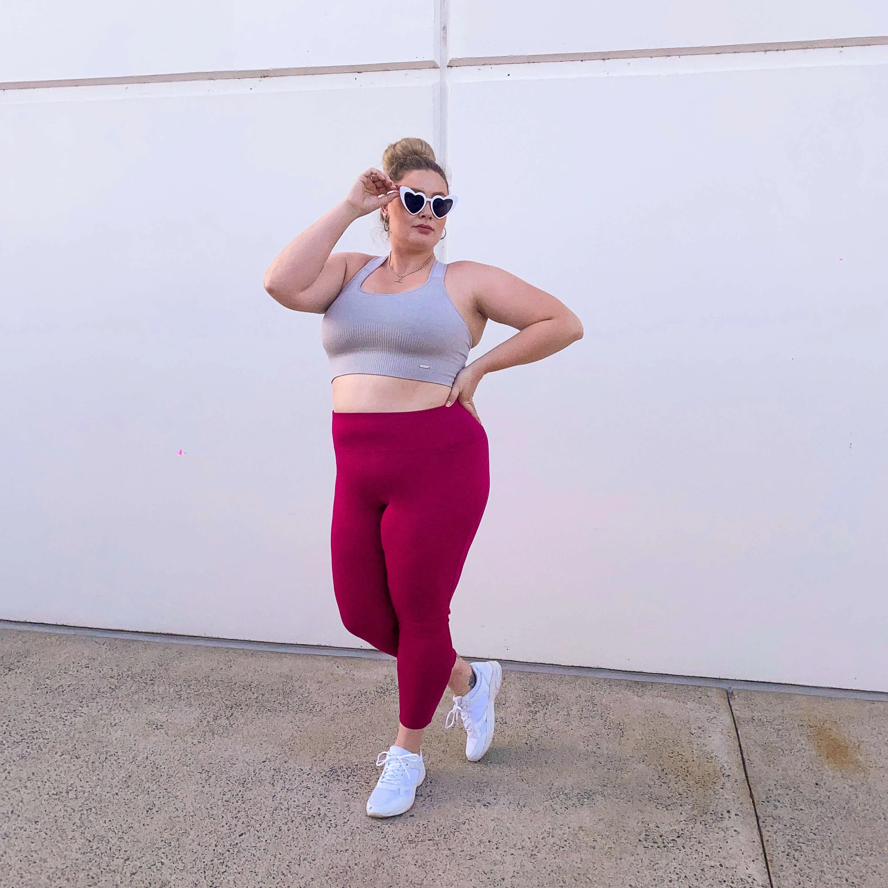 Squat Proof Long Leggings - Raspberry Pie