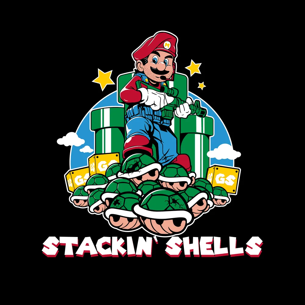 Stackin' Shells T-Shirt - Black