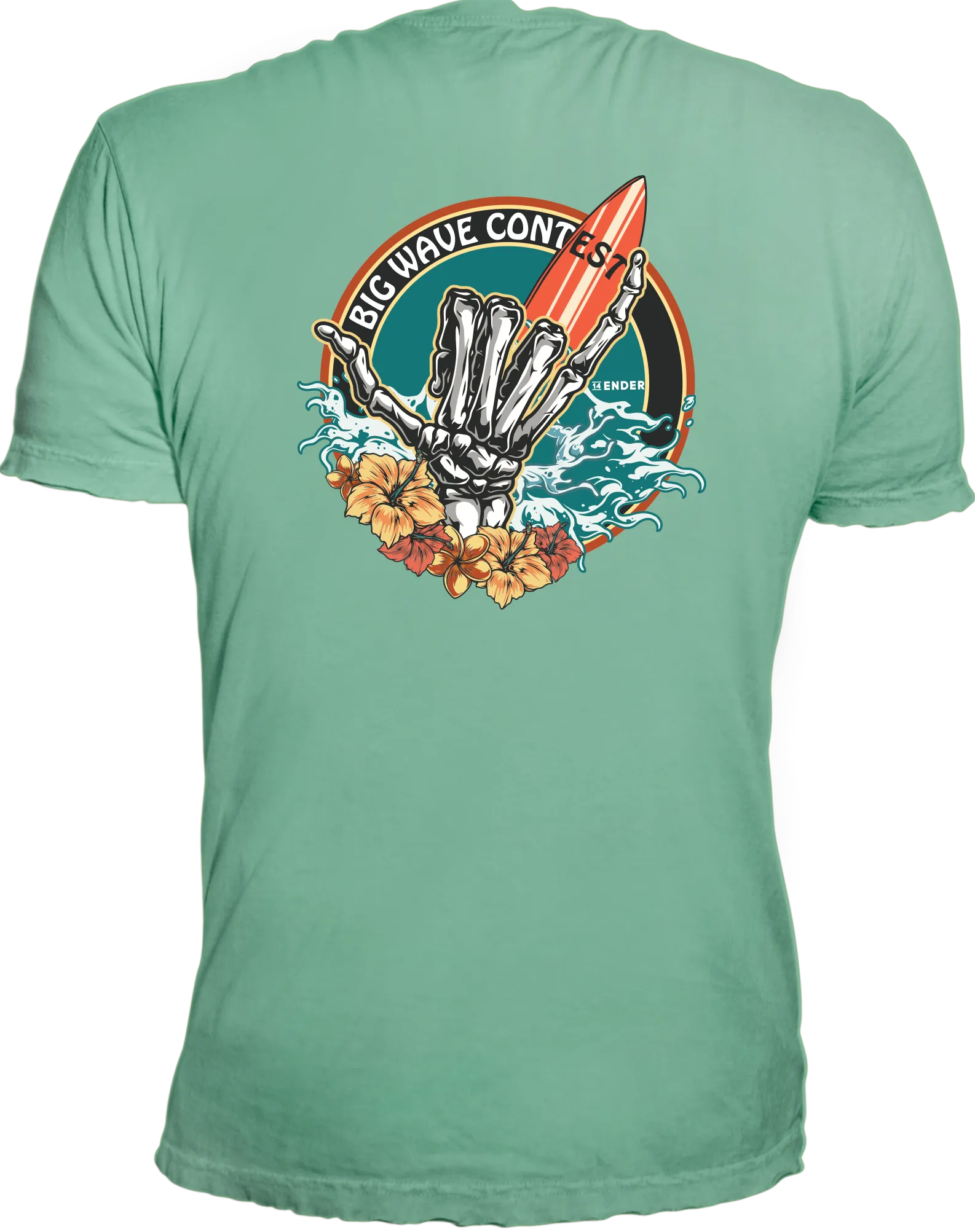 T-Shirt 14ender Big Wave Contest dusty green