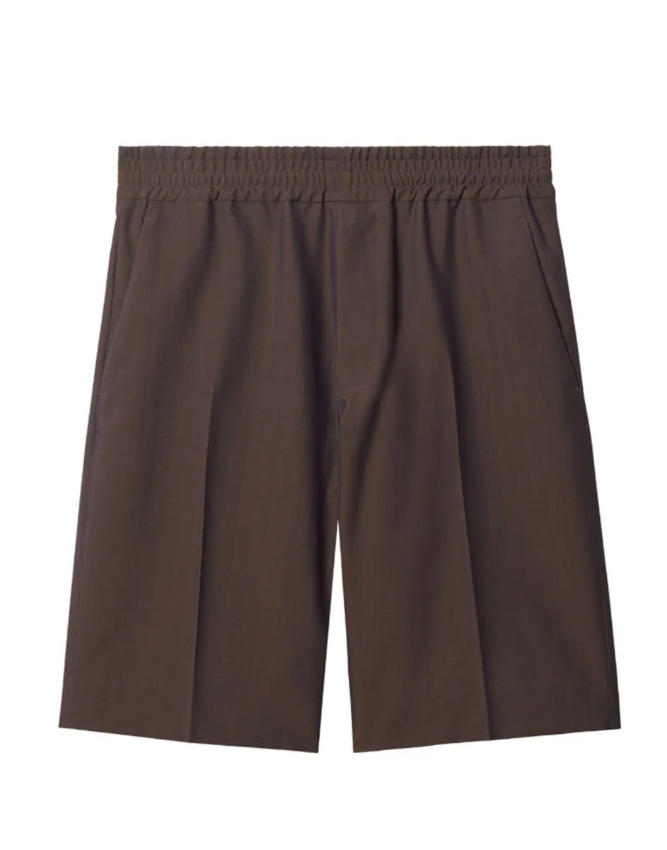 TAILORED WOOL HERRINGBONE SHORTS