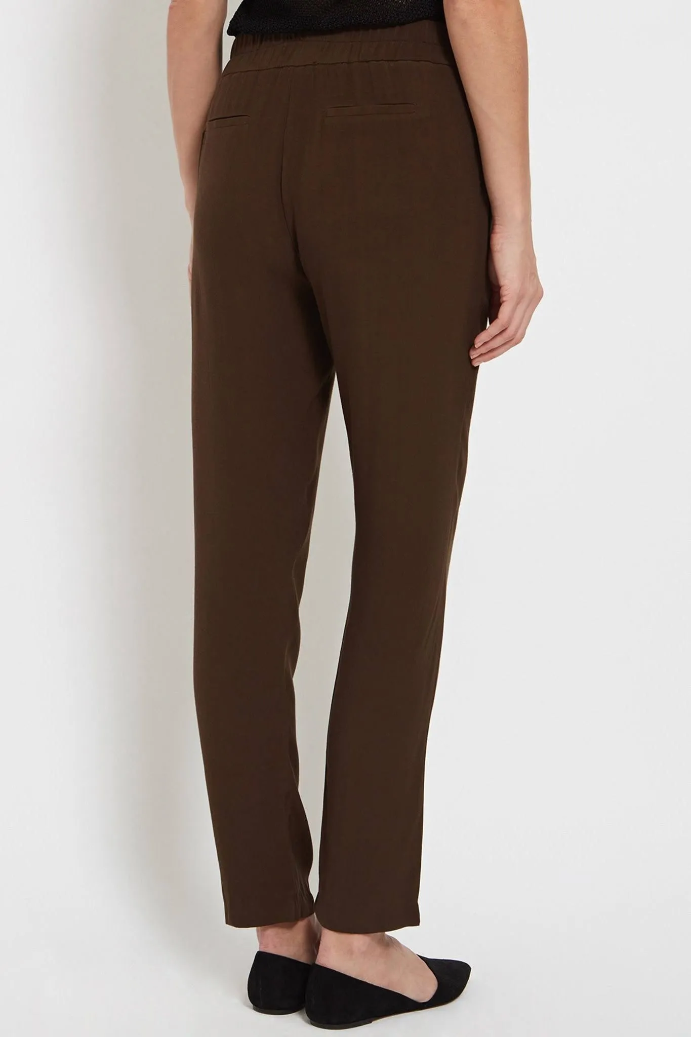 Teri Trouser: Crepe De Chine Tapered Pants