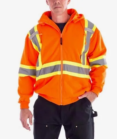 Terra Hi-Viz Polyester Fleece Work Hoodie 116506OR - Orange