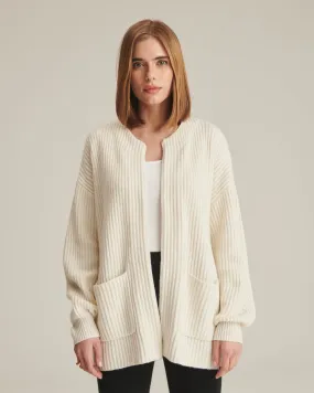 Textured Open Front Cardigan