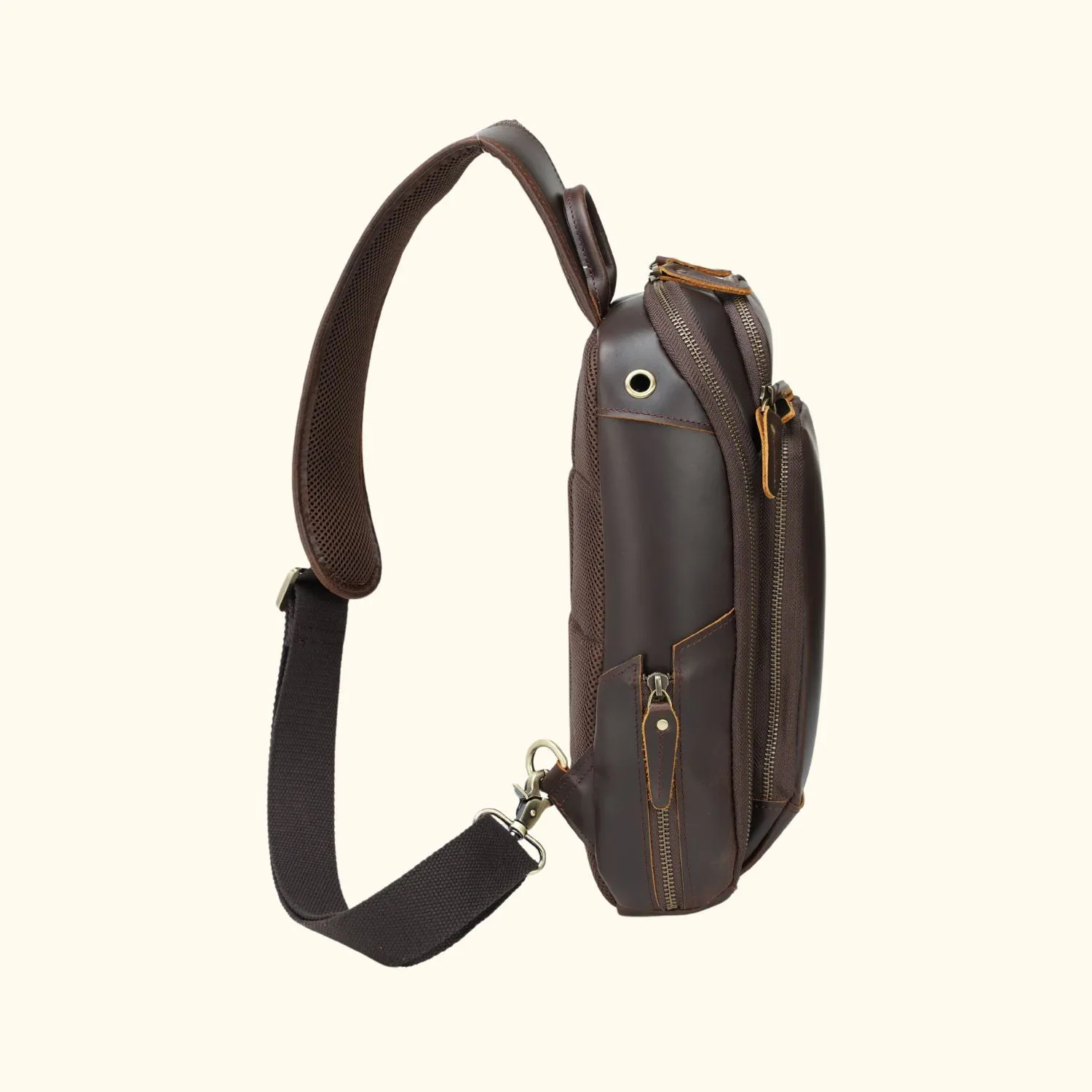 The Trailblazer Trekker - Vintage Leather Tablet Chest Pack