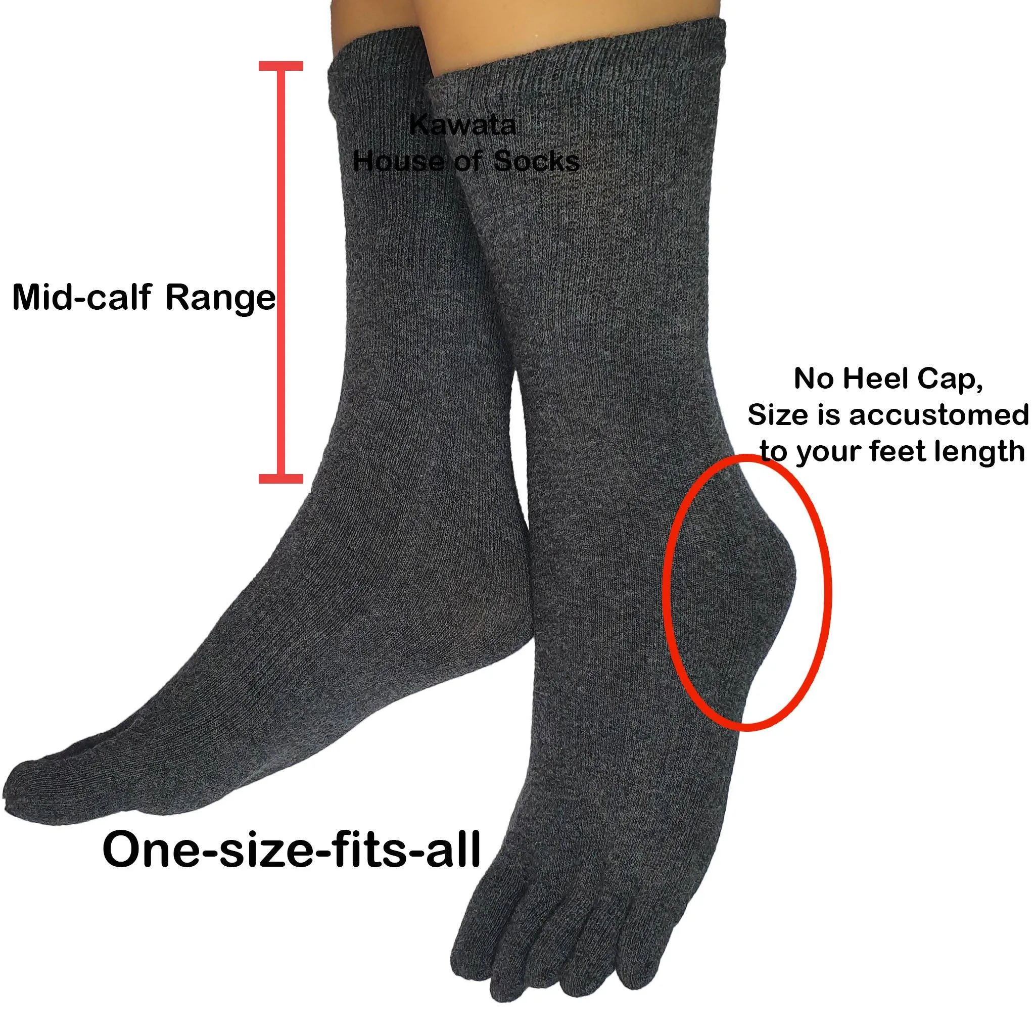 Unisex Mid Calf Toe Socks