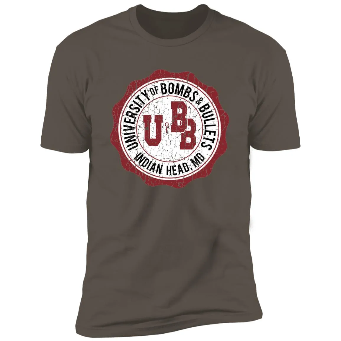 University of Bombs and Bullets aged T-Shirt