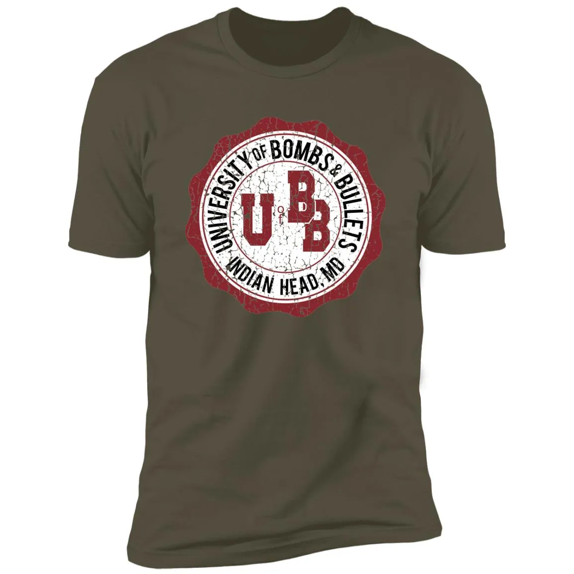 University of Bombs and Bullets aged T-Shirt