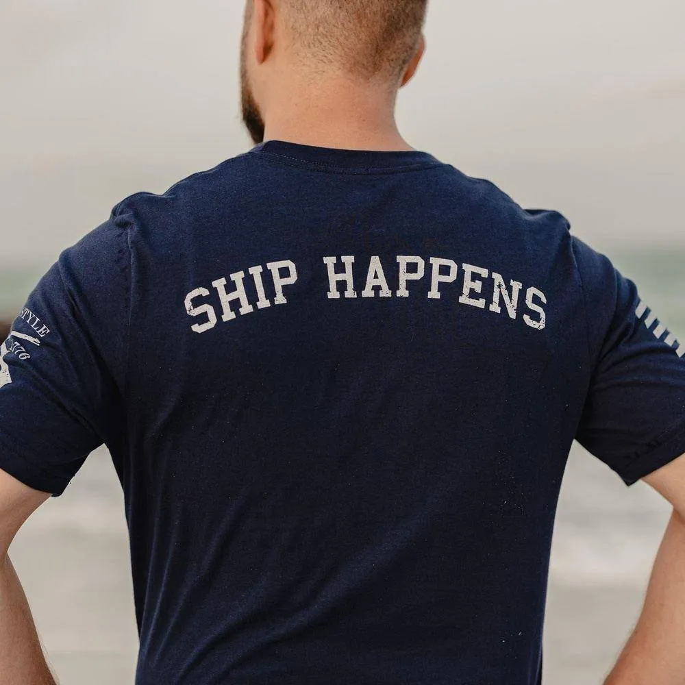 USN - Ship Happens 2.0 T-Shirt - Navy