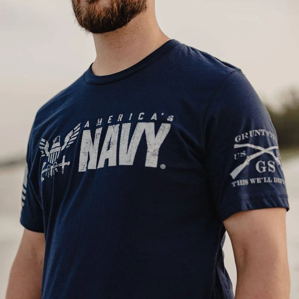 USN - Ship Happens 2.0 T-Shirt - Navy