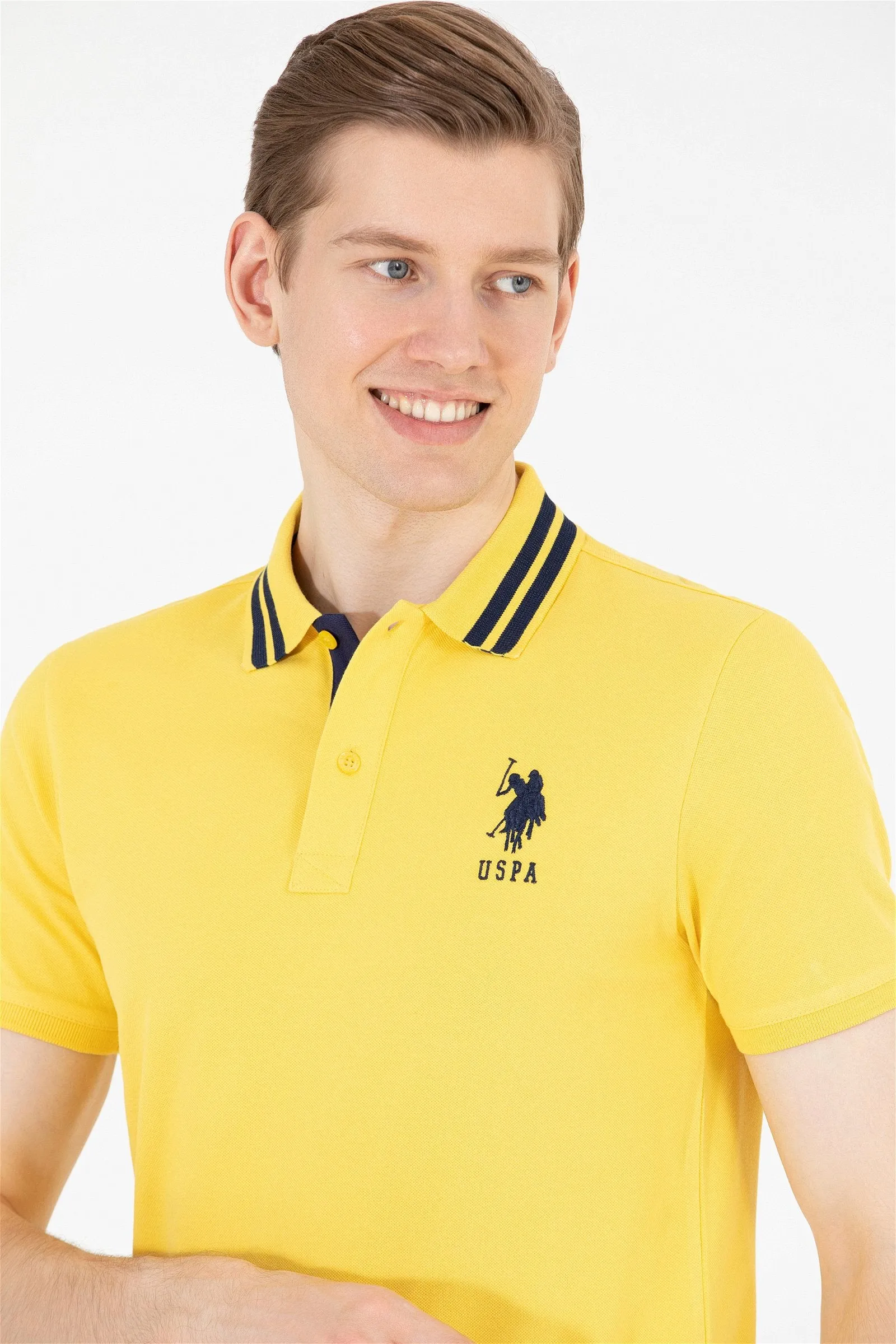 USPA Polo Shirt Men Amber VR094 USPOM162 Big Pony Logo Number 3 US Polo Assn.