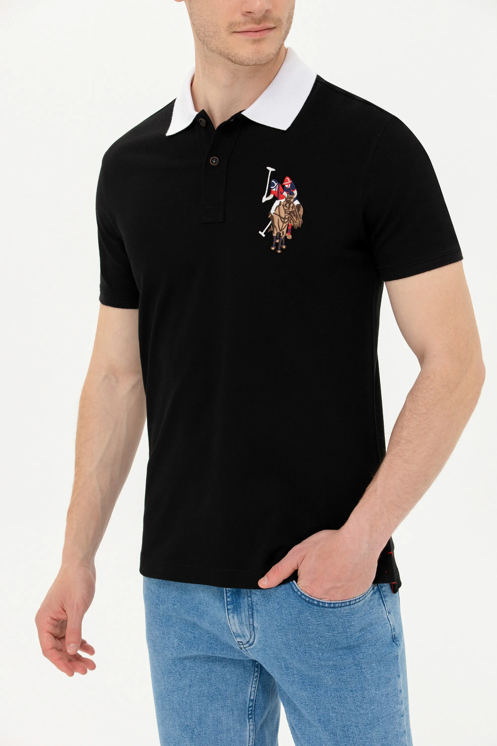 USPA Polo Shirt Men Black VR046 USPOM213 BP MCH US Polo Assn.