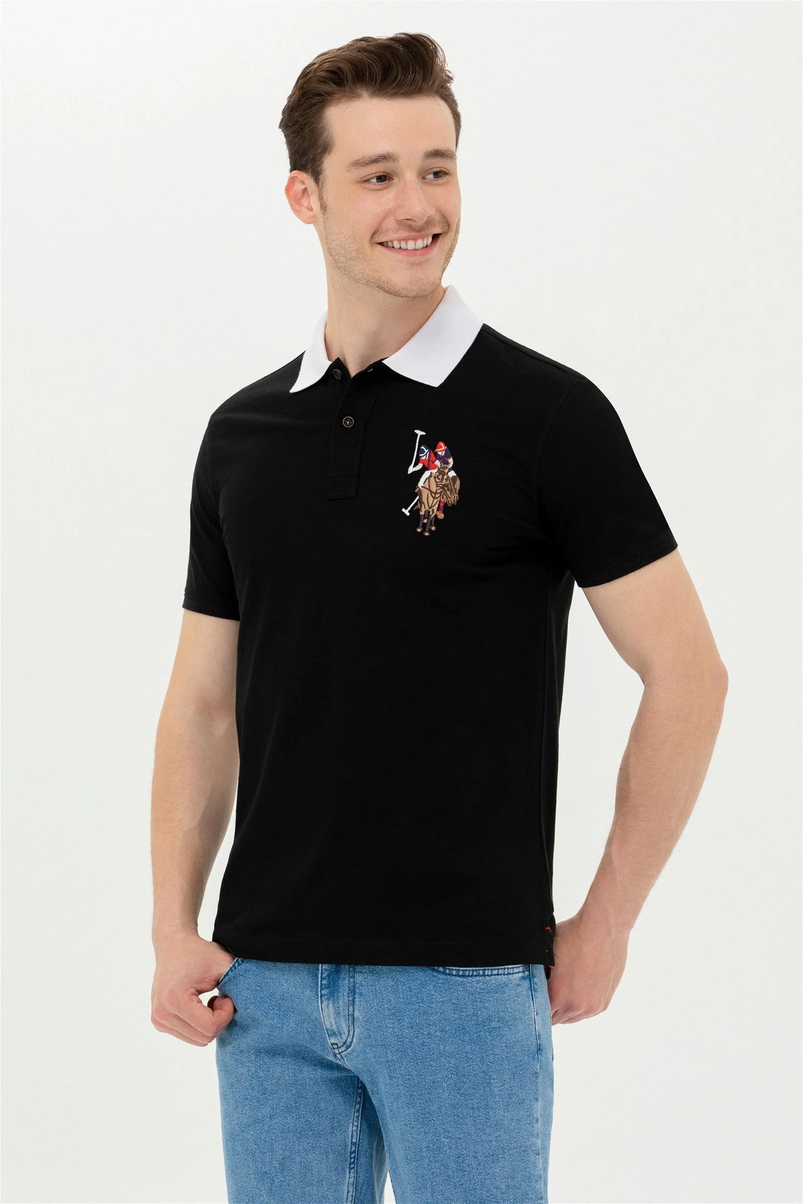 USPA Polo Shirt Men Black VR046 USPOM213 BP MCH US Polo Assn.