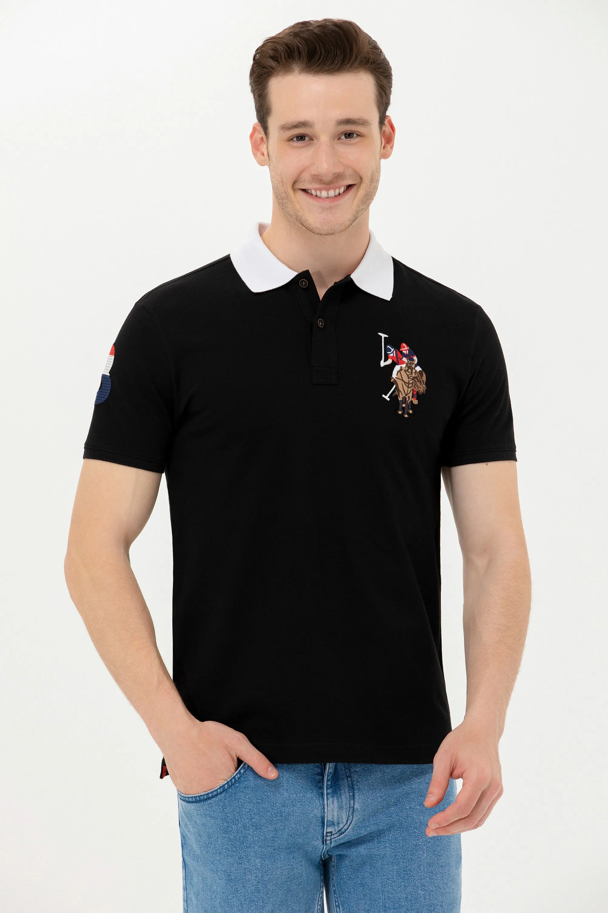 USPA Polo Shirt Men Black VR046 USPOM213 BP MCH US Polo Assn.