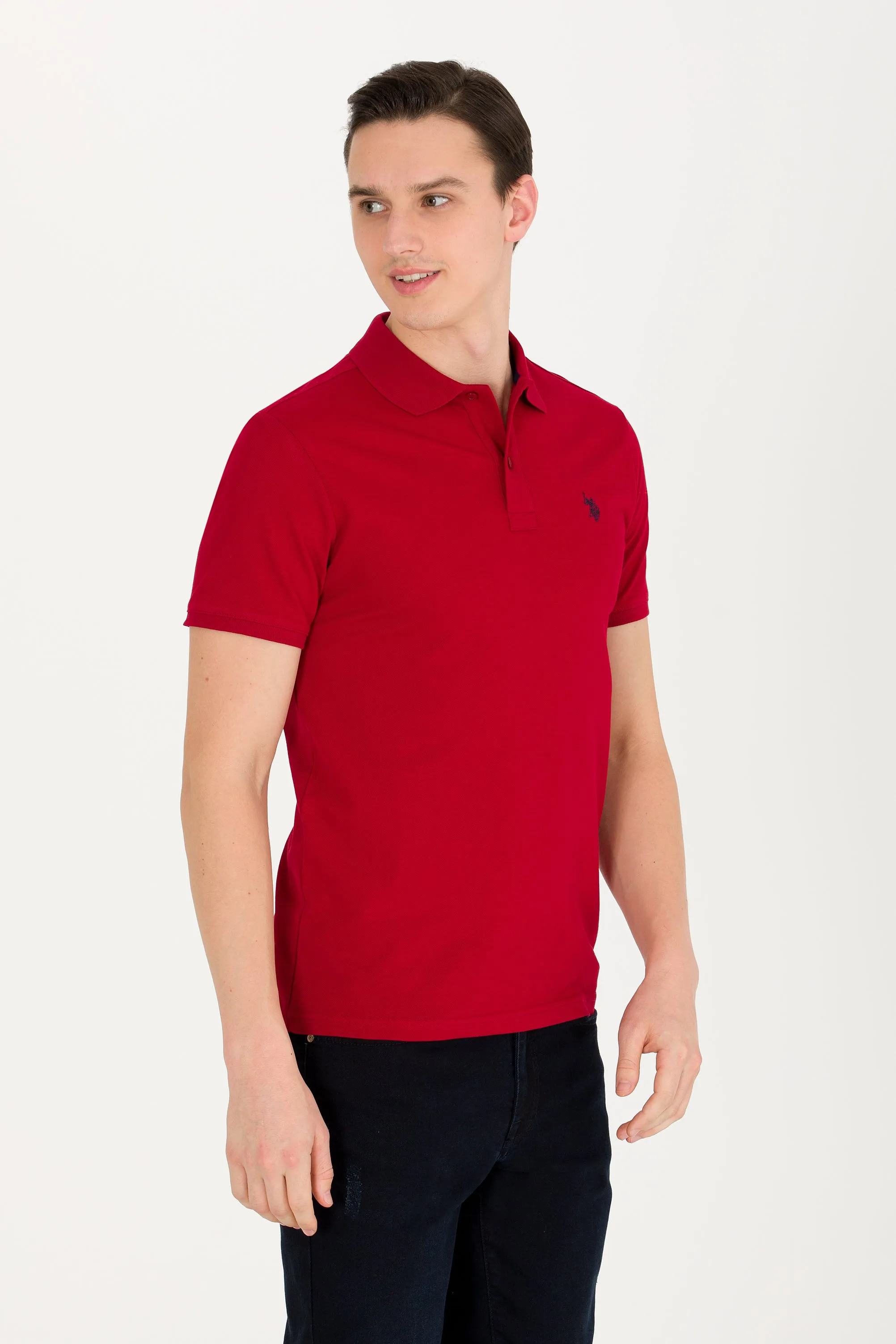 USPA Polo Shirt Men Bordeaux VR014 USPOM191 Single Color Horse US Polo Assn.