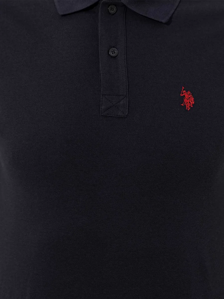 USPA Polo Shirt Men Dark Blue VR100 USPOM126 Single Color Horse US Polo Assn.