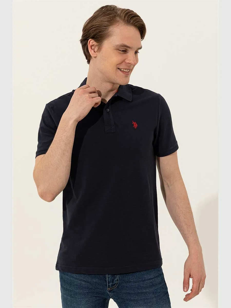 USPA Polo Shirt Men Dark Blue VR100 USPOM126 Single Color Horse US Polo Assn.