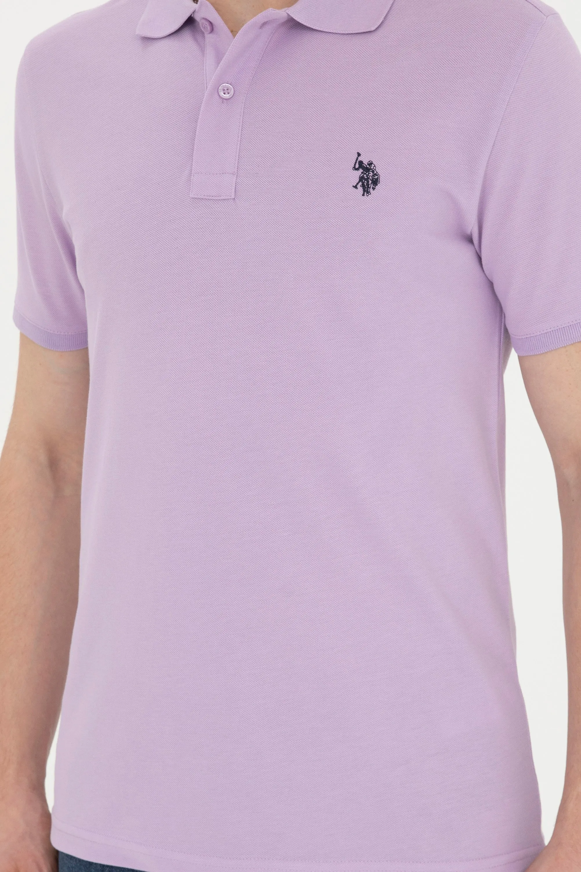 USPA Polo Shirt Men Lilac VR034 USPOM211 Single Color Horse US Polo Assn.