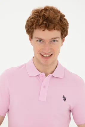 USPA Polo Shirt Men Pink VR041 USPOM226 Single Color Horse US Polo Assn.