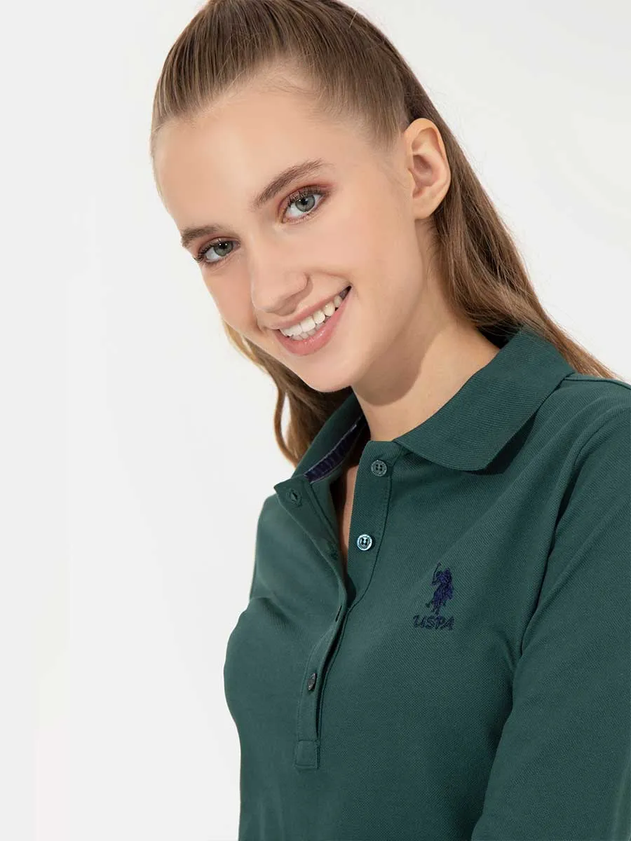 USPA Polo Shirt Women Green VR054 USPOW064 Full Sleeve US Polo Assn.