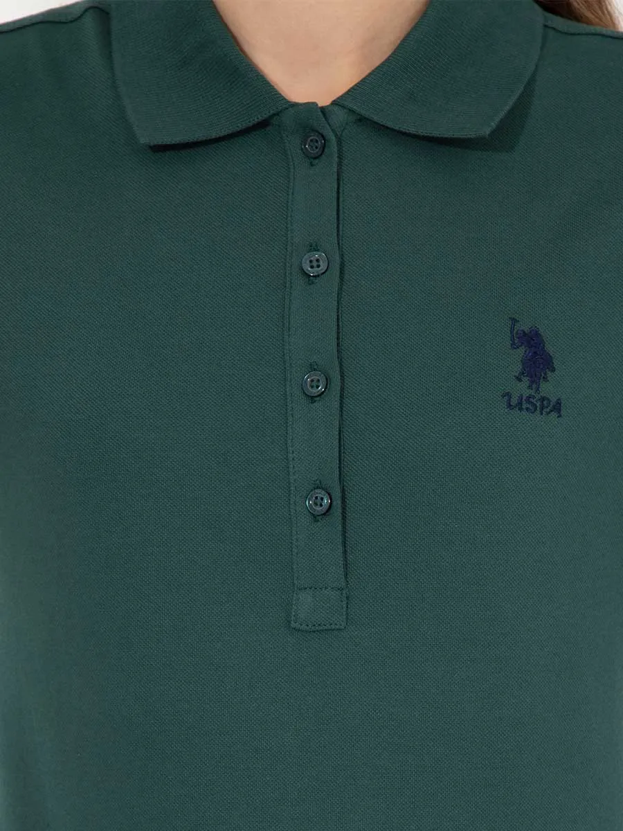 USPA Polo Shirt Women Green VR054 USPOW064 Full Sleeve US Polo Assn.