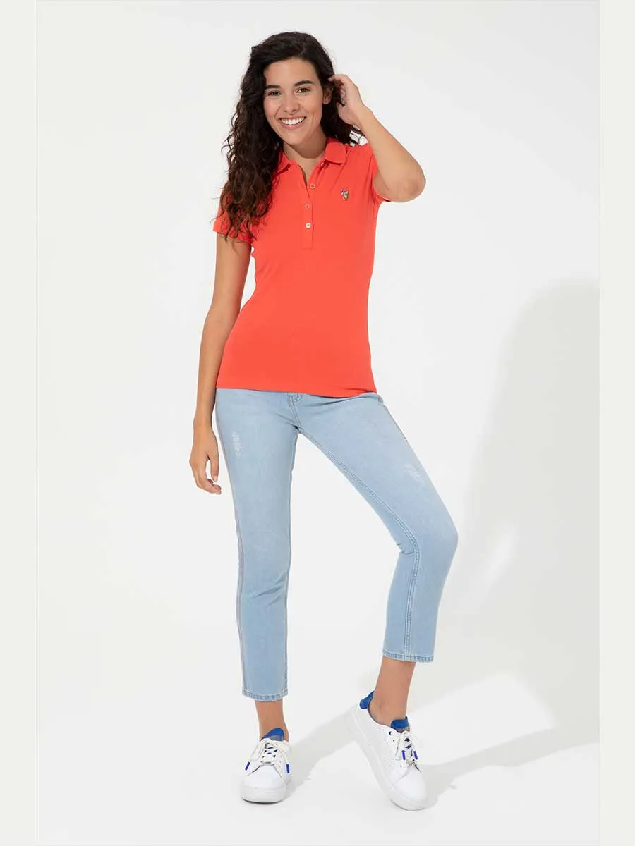 USPA Polo Shirt Women Risk Red VR213 USPOW052 MCH  US Polo Assn.