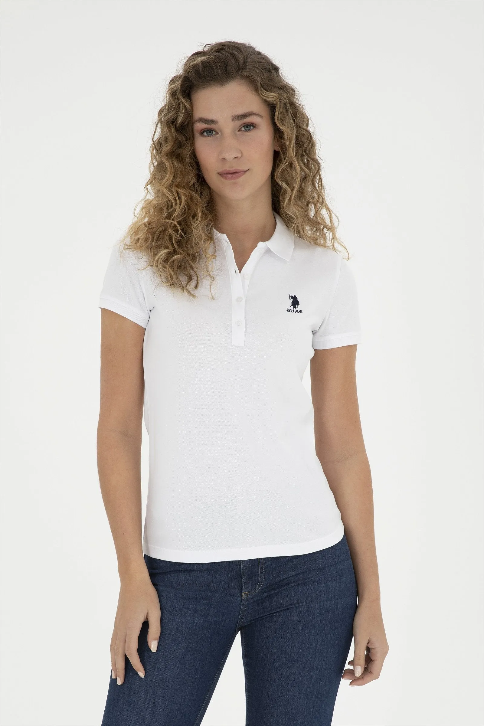 USPA Polo Shirt Women White VR013 USPOW066 SCL US Polo Assn.