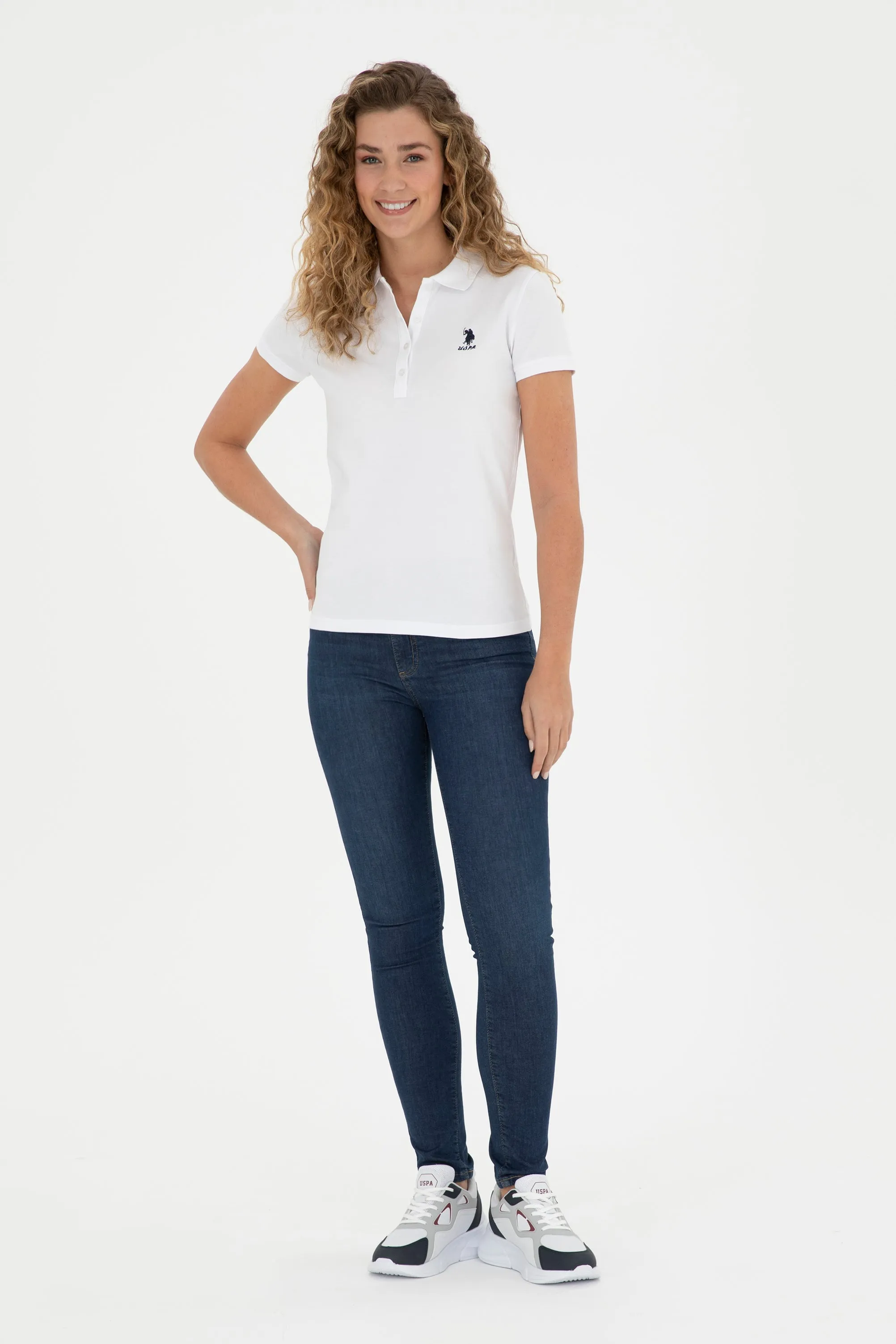 USPA Polo Shirt Women White VR013 USPOW066 SCL US Polo Assn.