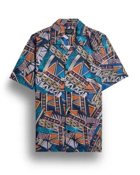 Vintage retro printed short sleeve shirt for men