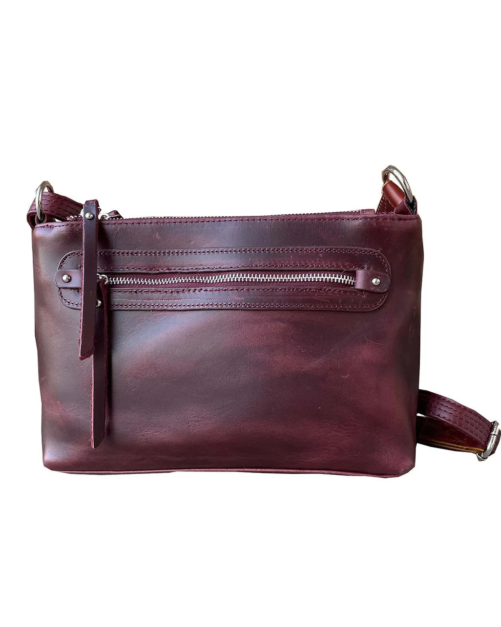 Wax and Oiled Cowhide Compact Concealed Carry Purse