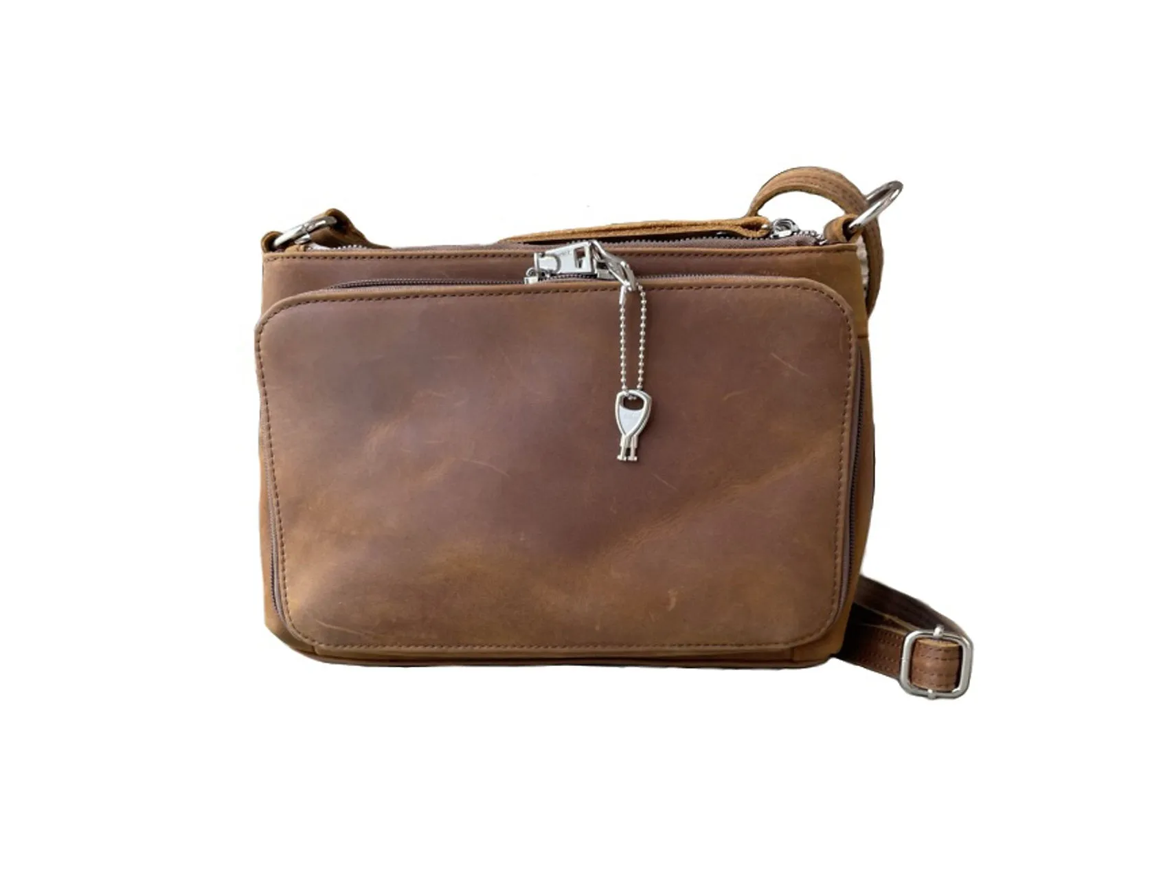 Wax and Oiled Cowhide Compact Concealed Carry Purse