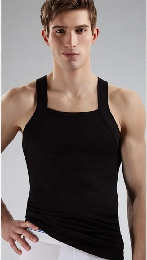 Wholesale- Men Tank Tops Men's Cotton Bodybuilding Tank Top Mens Sexy Shark